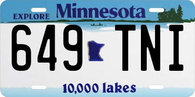 MN license plate 649TNI
