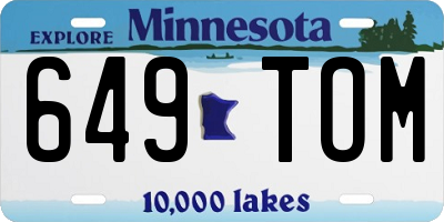 MN license plate 649TOM