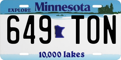 MN license plate 649TON