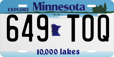 MN license plate 649TOQ