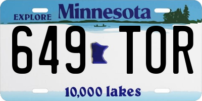 MN license plate 649TOR
