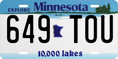 MN license plate 649TOU