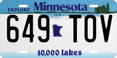 MN license plate 649TOV
