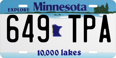 MN license plate 649TPA