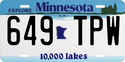 MN license plate 649TPW