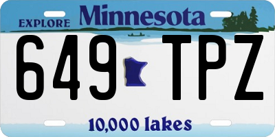 MN license plate 649TPZ