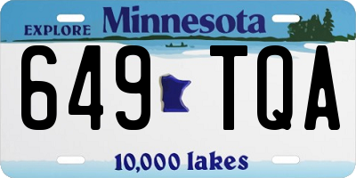 MN license plate 649TQA