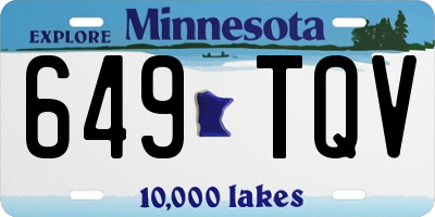 MN license plate 649TQV
