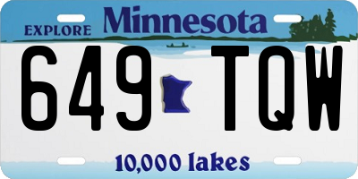 MN license plate 649TQW