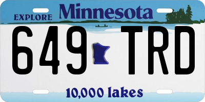 MN license plate 649TRD