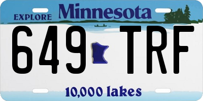 MN license plate 649TRF