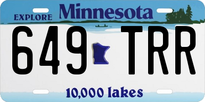 MN license plate 649TRR