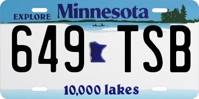 MN license plate 649TSB