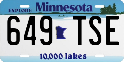 MN license plate 649TSE