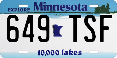 MN license plate 649TSF