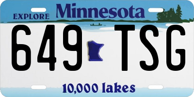 MN license plate 649TSG