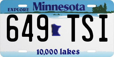 MN license plate 649TSI