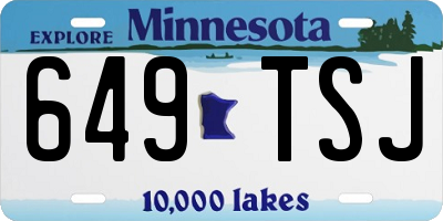 MN license plate 649TSJ