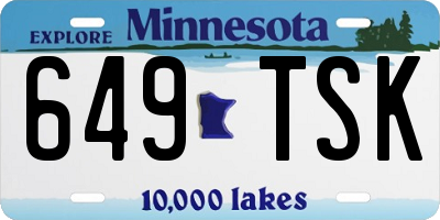 MN license plate 649TSK