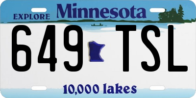 MN license plate 649TSL