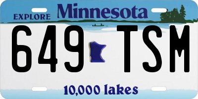 MN license plate 649TSM