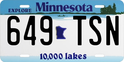 MN license plate 649TSN