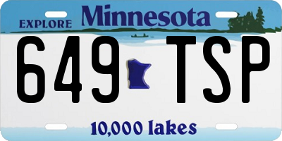 MN license plate 649TSP