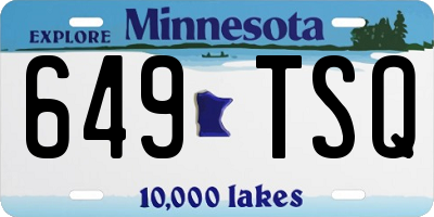MN license plate 649TSQ
