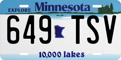 MN license plate 649TSV