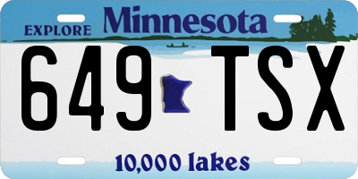 MN license plate 649TSX