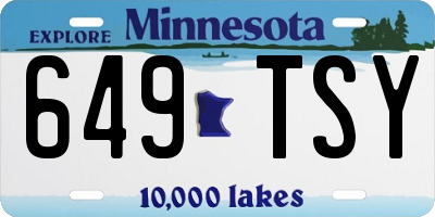MN license plate 649TSY