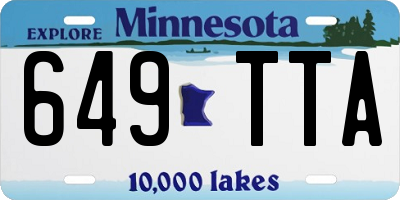 MN license plate 649TTA