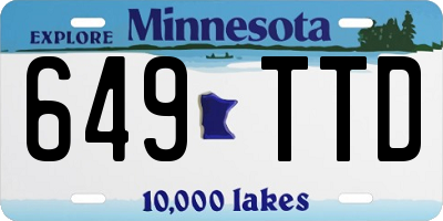 MN license plate 649TTD