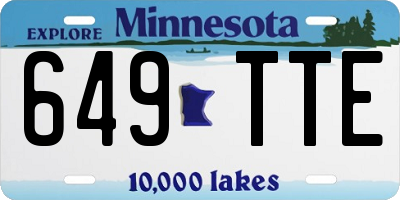 MN license plate 649TTE