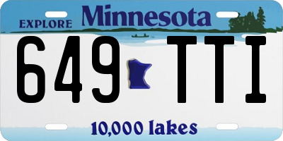 MN license plate 649TTI