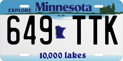 MN license plate 649TTK