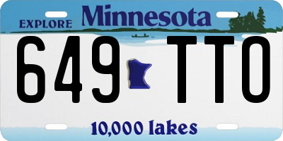 MN license plate 649TTO
