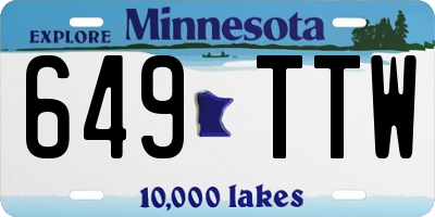 MN license plate 649TTW