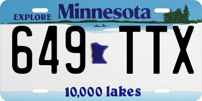 MN license plate 649TTX