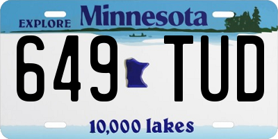 MN license plate 649TUD