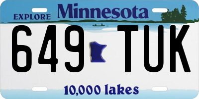 MN license plate 649TUK