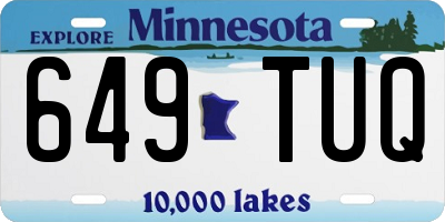 MN license plate 649TUQ