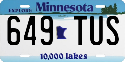 MN license plate 649TUS