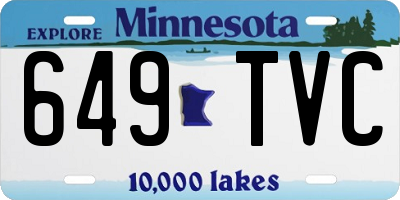 MN license plate 649TVC