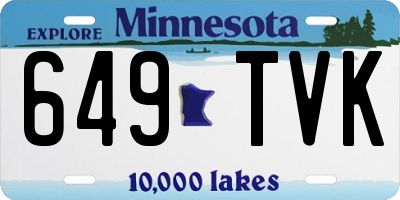 MN license plate 649TVK