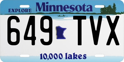 MN license plate 649TVX