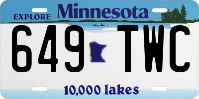 MN license plate 649TWC