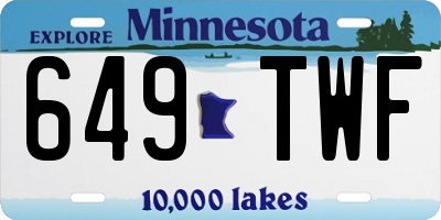 MN license plate 649TWF