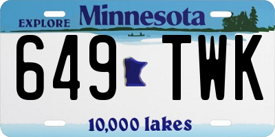 MN license plate 649TWK