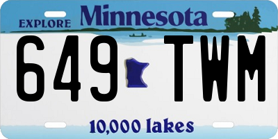 MN license plate 649TWM